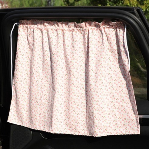 인마이카트 커튼형 차량용 햇빛가리개, 앵두처럼, 2개