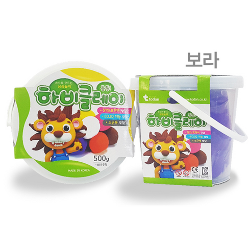 토단교재 하비클레이 2p, 보라, 500g