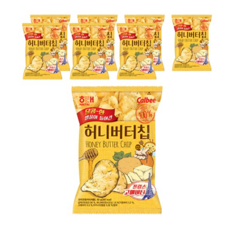 해태제과 허니버터칩, 60g, 4개