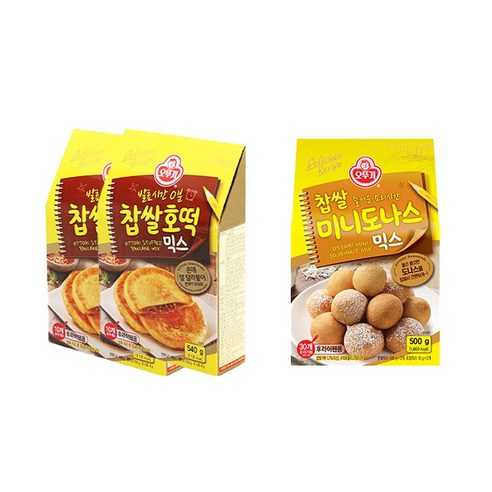 오뚜기 찹쌀호떡믹스 540g 2개 + 찹쌀미니도나스믹스 500g 1개, 오뚜기 찹쌀호떡믹스 2개 + 찹쌀미니도나스믹스1개