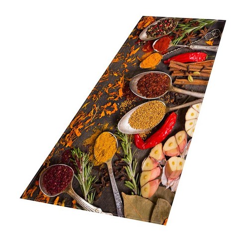 주방 매트 롱 러그 흡수제 15.7x47inch 홈 영역 바닥 보호 친환경 다기능 직사각형 빨 수 있는 미끄럼 방지 바닥, A, 폴리에스터