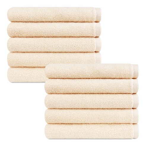 송월타월 라이트무지40 세면타월 130g 30수 면사, 베이지, 10개