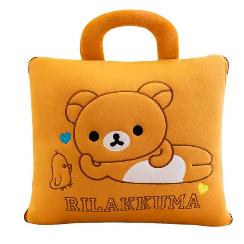 ANKRIC 밍크무릎담요 베개 이불 겸용 투인원 사계절 GM 접는 담요 베개 사무실 낮잠 담요, 갈색 곰, 특별 가격 (담요 만)