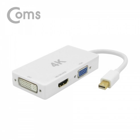 Coms [FW599] Coms 디스플레이 포트(Mini) 컨버터 Mini DP to HDMI VGA DVI (4K2K@30Hz-HDMI), 1개