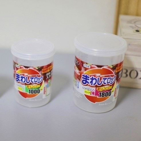 일본 사나다 원형 보관통 보관용기 잡곡통 냉장고정리 반찬통 과자통 조미료, 550ml, 1개