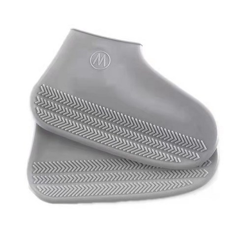 실리콘 신발 커버 두꺼운 마모 방지 방수 미끄럼 방지 레인 슈 커버 1 1, S 코드 두껍게 180-220, 그레이