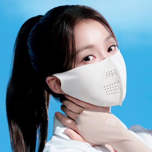 모델로 자외선차단 골프 마스크 얼굴햇빛가리개 마스크 남성 여성 에어핏 스탠다드, 에어핏 스탠다드 아이보리 M, 1개