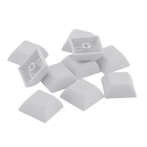 10pcs 1u 투명 키 캡 프로필 컬러 키 캡 세트 기계 기계식 키보드 체리 mx/클론 스위치 용 diy 키 키트, 회색, 2x2x2cm, PBT