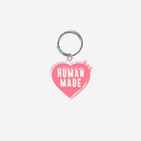 [정품]휴먼 메이드 아크릴 하트 키링 핑크 Human Made Acrylic Heart Keyring Pink 491027