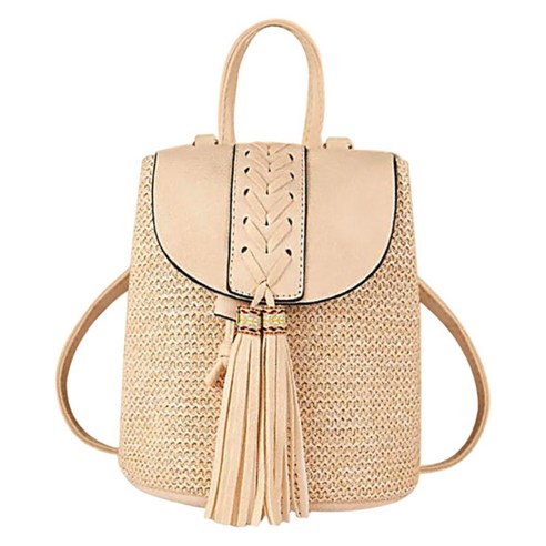 여성 비치 핸드백 밀짚 어깨 핸드백 여름 해변 수제 짠 가방 졸라매와 술