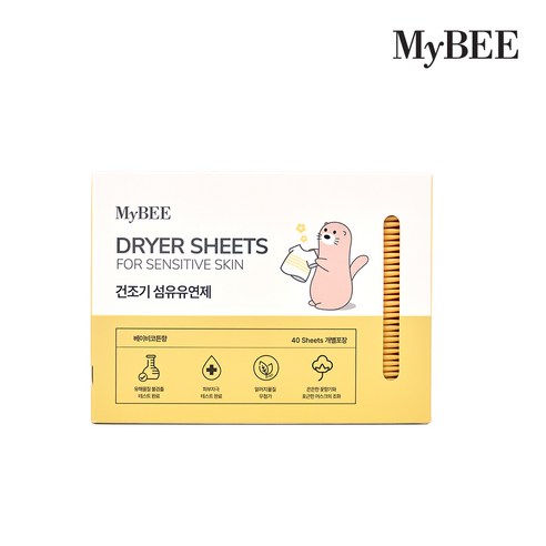 마이비 피부에순한 건조기시트 섬유유연제 베이비코튼향, 40개입, 1세트