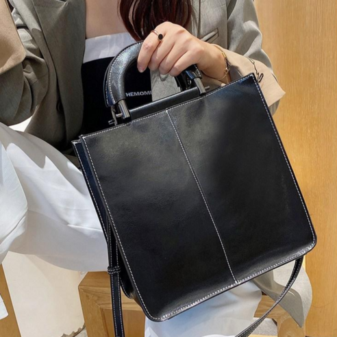 Mimi Market 여성 소가죽 핸드백 어떤얼룩이던 만능템 데일리 토트백