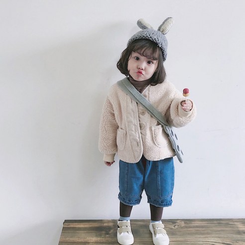 [에리쏭] 북유럽 유아 아동 뽀글이 양털 자켓 후리스 뽀글점퍼 퍼자켓 간절기 아우터 남매룩
