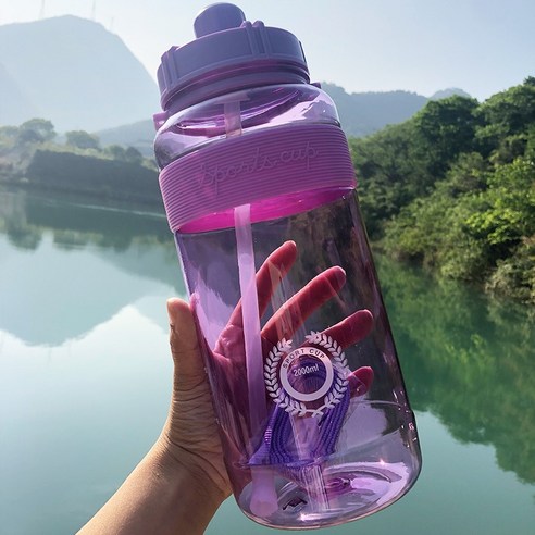 MEIISEO대용량 스포츠 물통 다기능 물병 휴대용 스포츠 물통 대용량 보온병, 600ml, HA437-purple