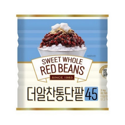 [화과방] 더 알찬 통단팥 45 (캔) 3kg + 붕어빵 팥빙수 를 즐기세요! 빙수만들기