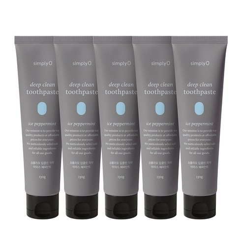 심플리오 딥클린 치약, 130g, 5개