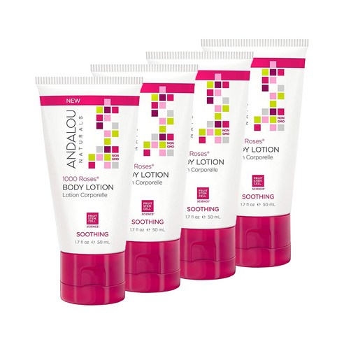 안달로우내추럴스 1000 로즈 바디 로션 수딩, 50ml, 4개