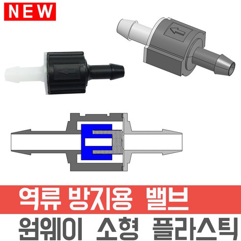 단방향 밸브 체크밸브 역류방지 내경4mm 1/6, 4mm -내경검정색, 1개 역류방지밸브