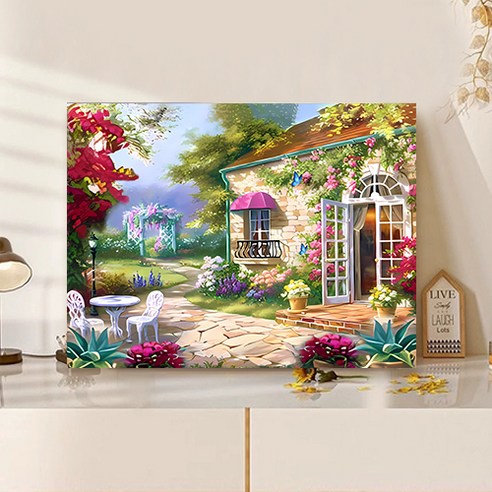 여름보석십자수 추천 상품액자 캔버스형 보석십자수 DIY 키트 40 x 50 cm 제품 사진