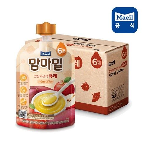 매일유업 맘마밀 이유식 사과고구마 100g, 20세트