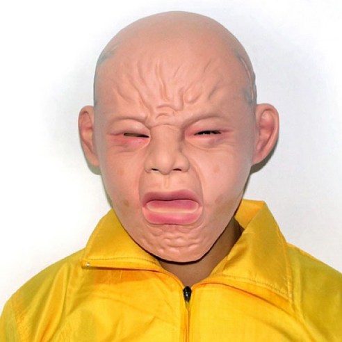 가면 얼굴 할로윈 찡그린 엽기 분장 코스프레 소품 파티 울부짖는 인형 탈, 1개