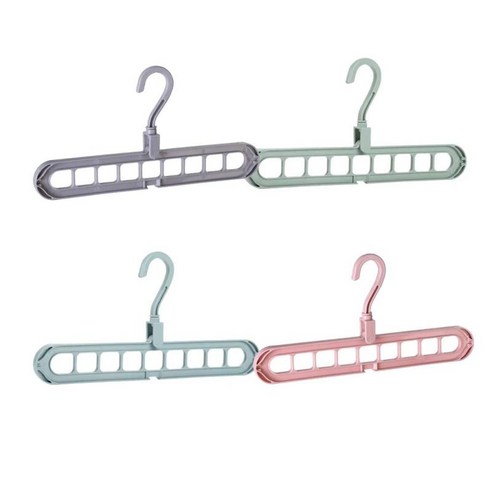 4X PVC 옷걸이 미끄럼 방지 패드가있는 헤비 듀티 건식 젖은 옷걸이 공간 절약형 주최자, 다색, 33.5x5.5x17cm, PP 폴리프로필렌