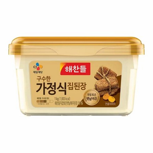 CJ 제일제당 해찬들 구수한 가정식집된장 1kg 맛좋은 국산 발효식품 매운맛 맛있는맛, 1개