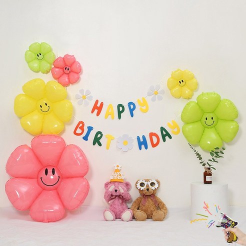 [피앤비유니티] 마카롱 스마일데이지 생일세트 8종, 06)마카롱 스마일데이지 생일세트-핑크톤