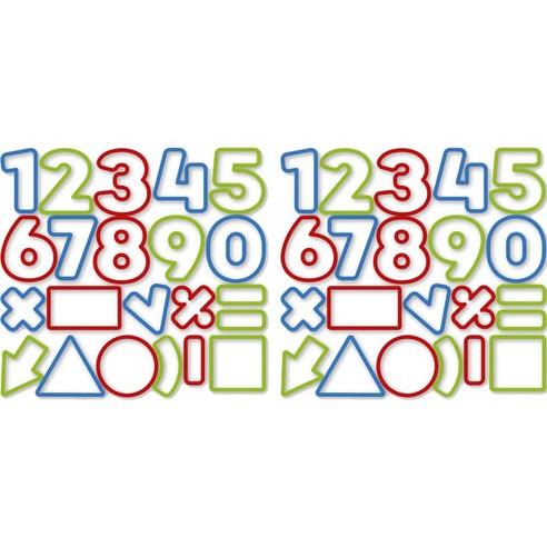 테스코마 넘버 쿠키커터 21종 세트, 2개, Blue, Green, Red