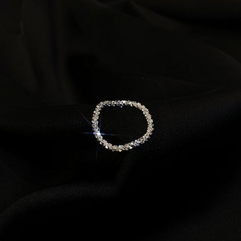 달빛 돌 반지 여성 틈새 디자인 차가운 바람 불규칙 주석 질감 925 스털링 실버 일반 반지 색인 손가락