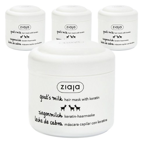 지아자 산양유 헤어 마스크 케라틴 함유, 4개, 200ml