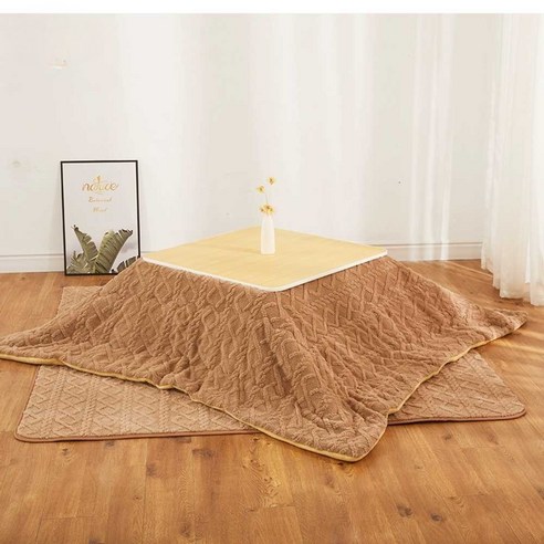 온열 무릎 담요와 함께 사용할 수 있는 일본식 탁자 세트, 블랙 105x75cm 테이블 + 이불 + 바닥매트 + 히터 코타츠테이블 온열 무릎 담요와 함께 사용할 수 있는 일본식 탁자 세트, 블랙 105x75cm 테이블 + 이불 + 바닥매트 + 히터 코타츠테이블