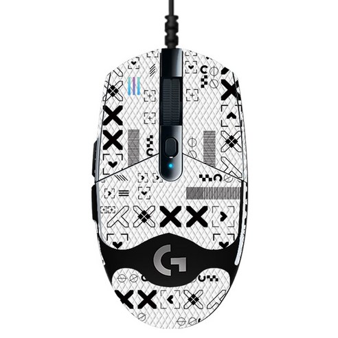 로지텍 G102 2세대 라이트싱크 게이밍 유선 마우스, 화이트 프린팅