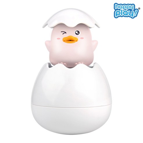 해피플레이 유아 목욕놀이 욕조 장난감 에그 샤워기 오리 핑크