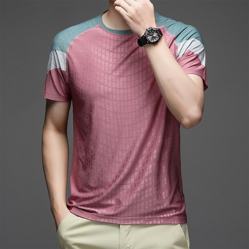 DFMEI 여름 트레이닝 티셔츠 남성 슬림핏 보디빌딩 남성복 루즈핏 아이스 반팔 티셔츠