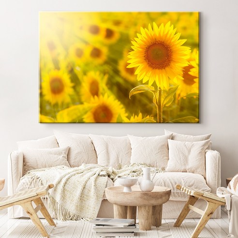 [당일출고] 복을 부르는 재물운 금전운 풍수 황금해바라기그림 캔버스액자 43종 (17-43번), 29. 햇살가득 해바라기밭