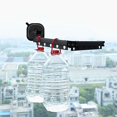 ZOZOFO 무설치 자흡식 벽걸이 빨래건조대 무설치 자흡식 접이식 빨래건조대 공간활용 빨래 건조대, 블랙