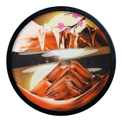 10" 라운드 유리 동적 모래 그림 예술 360도 회전 호텔 레스토랑, B