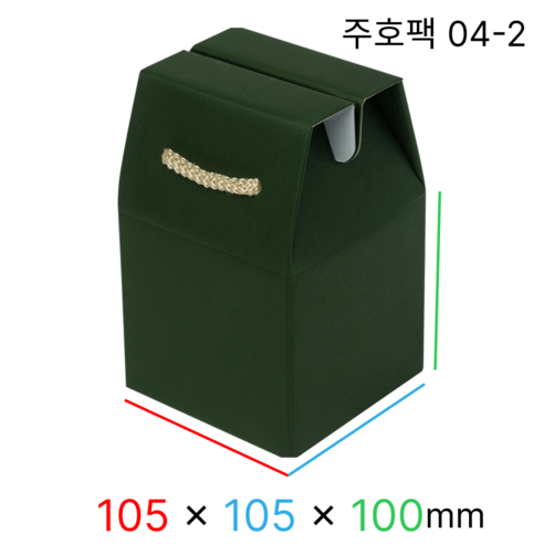 주호팩 끈손잡이 다용도 선물상자 04-2 (105x105x100), 진녹, 10개