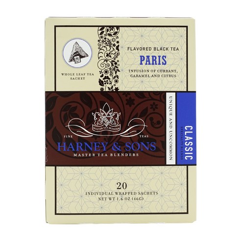 하니엔손스 HARNEY SONS 블랙티 홍차 파리 티백 20개입 6팩, 6개, 1) 20 Count (Pack of 6)