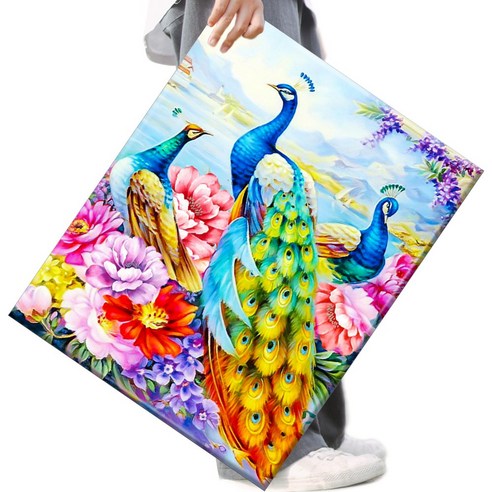 FASEN 액자 보석십자수 캔버스형 DIY 키트 40 x 50 cm, 1세트, FAN42.컬러 공작이요