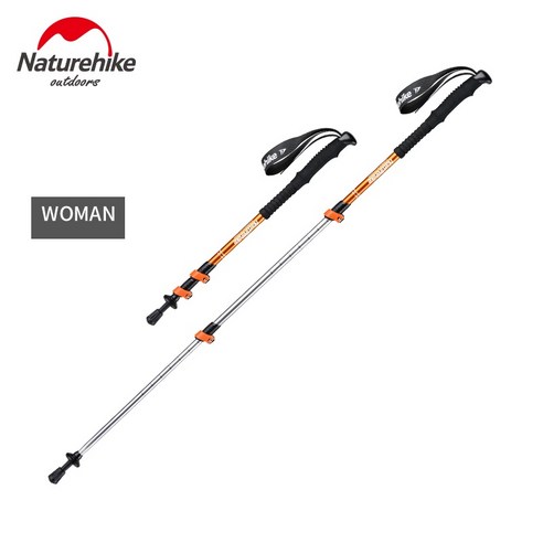 망원경 조각 Naturehike 알루미늄 하이킹 트레킹 폴 캠핑 노르딕 워킹 스틱 배스톤 카본 EVA 네이처하이크, 120cm gold
