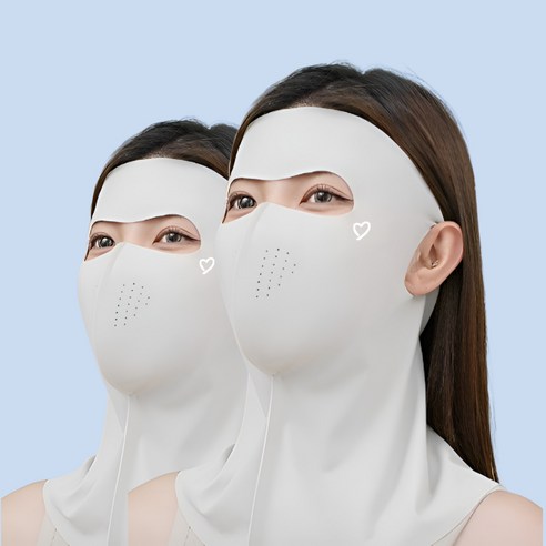해피지아 골프 등산 스포츠 UV 자외선차단 롱 마스크 2개 HZA-003, 핑크
