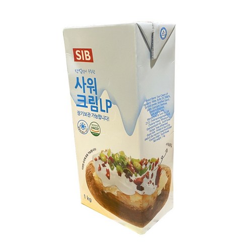 사워크림 LP 1kg 아이스박스포함 사우어 크림 sour cream 샤워크림 치즈케이크 파운드 베이킹재료 소스 생크림 하나베이킹푸드, 사워크림 LP 1kg[아이스박스포함], 4개