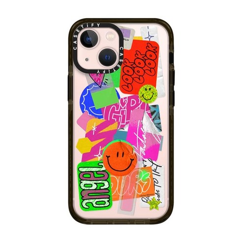 CASETiFY 아이폰 13 미니용 임팩트 케이스 - 양자리 모로스 스티커 투명 블랙