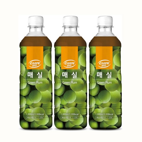 까르페 매실 차 1000ml X 6개 액상 과일 음료 아이스티 원액, 1L
