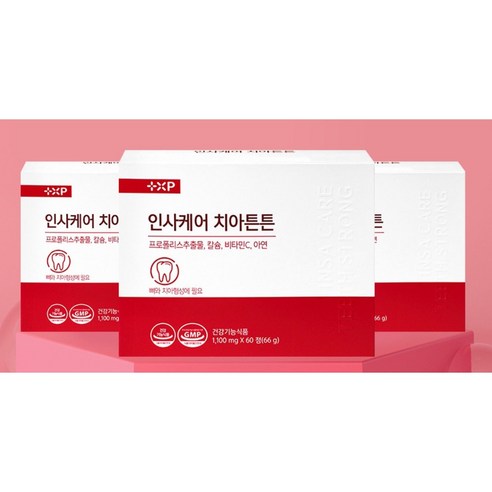 [약국정품] 인사케어 치아튼튼 프로폴리스 잇몸영양제 튼튼한잇몸, 3박스, 60정
