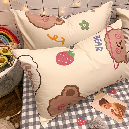 smy인터넷 연예인 순수한면 베개 쌍 순수한 면화 베개 코트 단일 대형 스타일 베개 코어 라이너, 색깔8, 48Cmx74cm