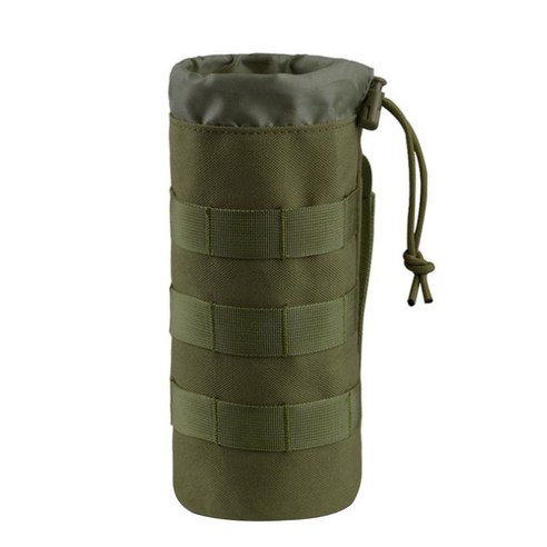 전술 Molle 물병 캐리어 파우치 야외 수화 캐리 백, 녹색, 24x10cm, 옥스포드 헝겊