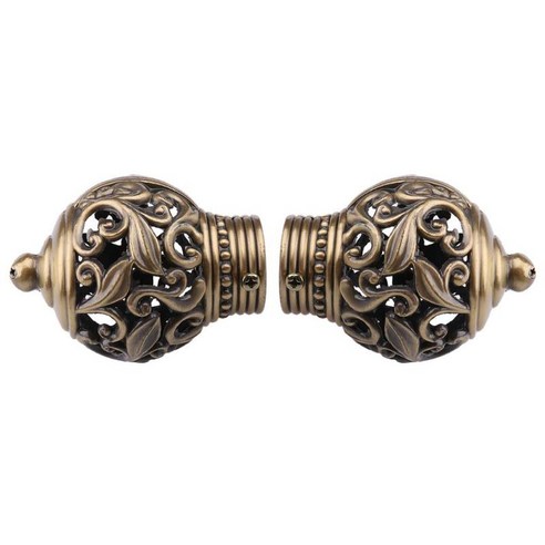 2x Royal Design 22-34mm Dia. 드레이퍼리 커튼 패널 로드 엔드 캡 마감 장식, 사진이 보여 주듯이, 5 스틸 합금 29mm, 설명한대로